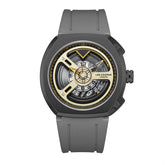 Lee Cooper Men's  Analog Watch Gold Dial With Grey Silicone Strap,LC08245.016